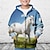 tanie Chłopięca odzież wierzchnia 3D-Dla chłopców 3D Konik Bluza z Kapturem Płaszcz Odzież wierzchnia Długi rękaw Druk 3D Jesień Zima Moda Moda miejska Nowoczesne Poliester Dzieci 3-12 lat Na zewnątrz Codzienny Regularny