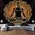 cheap Blacklight Tapestries-Blacklight Tapestry UV Reactive Glow in the Dark Glow Party Neon Bohemian Meditation Psychedelic Buddha Chakra Trippy Misty Hanging Tapestry Wall Art Mural for Living Room Bedroom