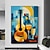 cheap Still Life Paintings-Music Guitar Instruments Home Gift Pictures Handmade Music Party Canvas Wall Art Home Decor Paintings Living Room Decoration