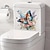 voordelige Decoratieve Muurstickers-bloemen vlinder toiletbril sticker, waterdichte zelfklevende badkamer decoratie sticker, badkamer decoratie sticker, woondecoratie