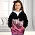cheap Girl&#039;s 3D Outerwear-Girls&#039; 3D Cat Hoodie Coat Outerwear Long Sleeve 3D Print Fall Winter Active Fashion Cute Polyester Kids 3-12 Years Outdoor Casual Daily Regular Fit