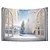 cheap Landscape Tapestry-Winter Windows Snow Scenery Tapestry Wall Art Large Tapestry Mural Decoration Photography Background Blanket Curtains Home Bedroom Living Room Decoration