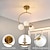 voordelige Inbouw- &amp; semi-inbouwmontage-gouden semi-inbouw plafondlamp, gouden plafondlamp uit het midden van de eeuw, plafondmontage met 3 matglazen tinten, bolvormige plafondlamp voor hal keuken slaapkamer 110-240v