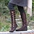 cheap Women&#039;s Boots-Women&#039;s Boots Motorcycle Boots Button Boots Plus Size Outdoor Daily Cut-out Mid Calf Boots Winter Flat Heel Round Toe Elegant Vintage Fashion Faux Leather Black Red