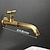 cheap Wall Mount-Wall Mounted Bathroom Sink Faucet, Brass Constructed Single Handle One Hole Long Reversible Spout Bath Mixer Taps for Bathroom Sink Tall Vessel in Black Chrome Antique Brass Silver