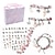 cheap Wearable Accessories-DIY Gift Box Pink Blue Set Charm Bracelet Childrens Festival Presents Making Kit Beaded Silver Plated Snake Chain Gift for Girls and Children