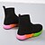 ieftine Adidași de Damă-Pentru femei Adidași Cizme Sock Boots Mărime Plus Size Pantofi Flyknit În aer liber Zilnic Culoare solidă Ghete Botine Iarnă Toc Drept Vârf rotund Casual Confortabili Tăiați volantul Loafer Negru