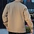 cheap Men&#039;s Jackets &amp; Coats-Men&#039;s Shirt Jacket Shacket Outdoor Daily Wear Warm Button Pocket Fall Winter Plain Fashion Streetwear Lapel Regular Black White Khaki Gray Jacket