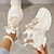 ieftine Adidași de Damă-Pentru femei Adidași pantofi albi Pantofi de conducere Pantofi de tată Pantofi albi În aer liber Zilnic Culoare solidă Bloc Culoare Vară Toc Drept Toc Platformă Vârf rotund Casual Confortabili