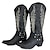 halpa Cowboy &amp; Western Boots-Miesten Bootsit Cowboy-länkkärisaappaat Vintage Klassinen ulko- Päivittäin Tekonahka PU Mustan harmaa Syksy Talvi