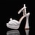 cheap Wedding Shoes-Wedding Shoes for Bride Bridesmaid Women Peep Toe White Satin PU Pumps with Imitation Pearl Stiletto High Heel Platform Ankle Strap Wedding Party Valentine&#039;s Day Elegant Classic
