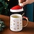 cheap Table &amp; Dining Decor-400ml Christmas Ceramic Mug with Christmas Hat Lid and Gold Spoon Creative Water Milk Tea Cup Cute Christmas Gift for Child Kids Coffee Cup