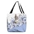 preiswerte Grafische Drucksäcke-Damen Stoffbeutel Schultertasche Leinentragetasche Polyester Outdoor Einkauf Täglich Bedruckt Hohe Kapazität Klappbar Leichtgewichtig Katze Blume Rosa Blau Violett