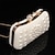 cheap Clutches &amp; Evening Bags-Women&#039;s Clutch Evening Bag Coin Purse Clutch Bags Leather for Evening Bridal Wedding Party with Pearls Chain in Geometric White Beige