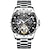 זול שעונים מכאניים-OLEVS גברים שעון מכני פאר צג גדול אופנתי עסקים שלד טורבילון תצוגת שלב הירח זורח סגסוגת עור שעון