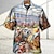 billige herrelejrskjorter-Herre Skjorte Hawaii skjorte Hest Grafiske tryk Aftæpning Hvid Rød Blå Lilla Brun Afslappet Hawaiiansk Kortærmet Trykt mønster Knap ned Tøj Tropisk Mode Hawaiiansk Blødt