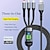 cheap Cell Phone Cables-3-in-1 100W Fast Charging Cable Smart Super Fast Charging Support Multi-Interface Charging USB Visual Power Charging Cable Compatible With Apple Samsung OPPO Car Fast Charging Cable