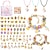 cheap Wearable Accessories-66 Piece Set Of Gold Hot Selling Colorful Crystal Diy Children&#039;s Bracelet Set Women&#039;s Cartoon Gift Box Bracelet