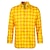 tanie Męskie koszulki-Męskie Koszula Żółty Granatowy Pomarańczowy Długi rękaw Kratka Wieczorne Wiosna i jesień Impreza Praca Odzież Przycisk w dół