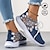 cheap Graphic Print Shoes-Women&#039;s Ethnic Tribal Knit Graphic Print Navy Blue Lightweight Breathable and Soft Lace-Up Flyknit Sneakers