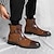 voordelige Dress Boots-Voor heren Laarzen Jurk schoenen Britse stijl geruite schoenen Mode laarzen Casual Brits Dagelijks PU Comfortabel Korte laarsjes / Enkellaarsjes Gesp Zwart Bruin Kleurenblok Herfst Winter