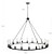 billige Lanternedesign-sort lysekrone 20 lys til stue 100cm rund rustik industriel hængende lysekrone til spisestue foyer gang køkkenø 110-240v