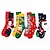 abordables calcetines de hombre-Hombre 2 pares Calcetas Calcetines de hombre Calcetines de Navidad Negro Amarillo Color Navidad Casual Diario Básico Medio Otoño Invierno Térmico