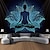 cheap Blacklight Tapestries-Blacklight Tapestry UV Reactive Glow in the Dark Glow Party Neon Bohemian Meditation Psychedelic Buddha Chakra Trippy Misty Hanging Tapestry Wall Art Mural for Living Room Bedroom