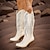 abordables Cowboy y botas occidentales-Mujer Botas Botas cowboy Botas vaqueras Botas de media pantorrilla Exterior Diario Bloque de color Bordado Botas a media pierna Invierno Tacón Cuadrado Dedo Puntiagudo Sensual Casual Confort Zapatos