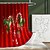 abordables Baño de Navidad-Cortina de ducha de Feliz Navidad con 12 ganchos de plástico, cortinas de tela de poliéster con diseño de árbol de Navidad, alfombra de baño antideslizante, alfombrilla en forma de U para inodoro, almohadilla para tapa de inodoro, Navidad