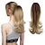 cheap Ponytails-14 Inch Claw Clip In Ombre Ponytail Extension Synthetic Curly Wavy Fake Faux Hair Pony Tail Hair Piece High Temperature Fiber Hair Pieces For Women Girls Kids