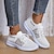ieftine Adidași de Damă-Pentru femei Adidași pantofi albi Pantofi Flyknit Adidași adezivi Pantofi albi În aer liber Zilnic Culoare solidă Bloc Culoare Vară Toc Drept Vârf rotund Casual Confortabili Pregătită Alergare Tenis