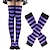 cheap Carnival Costumes-2PCS Over Knee Striped Socks and Long Arm Warm Gloves Set Christmas Socks Women&#039;s Y2K Retro Xmas Accessories