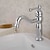 abordables Robinetteries de lavabo-robinet de lavabo de salle de bains classique en finitions électrolytiques, robinets de bain à deux trous à poignée unique et répandus