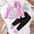 cheap Sets-2 Pieces Toddler Girls&#039; Unicorn Hoodie &amp; Pants Set Long Sleeve Active Outdoor 3-7 Years Spring Pink Purple