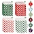 cheap Christmas Decorations-24pcs, Christmas Candy Bags, Red And Green Wavy Twill Kraft Paper Bags, Christmas Party Gift Bags, Including Sticker Sets, Navidad, Christmas Decorations, Small Business Supplies, Cheapest Items Avail