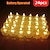 abordables Bougies lumineuses-24 bougies électroniques à LED, mini bougies chauffe-plat à projection de halo de réfraction à motif de rose, bougies sans flamme à LED alimentées par batterie pour la Saint-Valentin, Noël, les