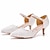 cheap Wedding Shoes-Wedding Shoes for Bride Bridesmaid Women Closed Toe Pointed Toe White PU Pumps With Lace Flower Low Heel Kitten Heel Wedding Party Evening Daily Elegant Classic Ankle Strap