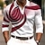cheap Men&#039;s Button Up Polos-Optical Illusion Men&#039;s Abstract 3D Print Golf Polo Outdoor Casual Daily Streetwear Polyester Long Sleeve Turndown Polo Shirts Black Wine Fall &amp; Winter S M L Micro-elastic Lapel Polo
