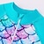 cheap Kids&#039;-Kids Girls&#039; Swimwear Performance Mermaid Active Crewneck Bathing Suits 7-13 Years Summer Pink Blue Purple with Arm Floater &amp; Pump