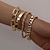 preiswerte Armbänder-4 Stück Damen Gliederkette Kreis verdrehen Stilvoll Europäisch Rockig Aleación Armband Schmuck Silber / Gold Für Strasse Täglich