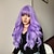 お買い得  トレンドの合成ウィッグ-紫色のボディウェーブ合成ウィッグ、女性用の前髪付き、長い巻き毛、コスプレの女の子や女性のパーティーや日常使用のかつら用