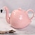 cheap Novelty Drinkware-Flamingo Teapot - Ceramic Flower Pot for Tea, Coffee, and Water - White Bone China Gift for Tea Tasting and Gifting