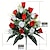 cheap Artificial Flower-1pc Artificial Cemetery Flowers, Rose Flowers, Outdoor Grave Decorations Roses, Lasting &amp; Non-Bleed Colors, Red &amp; White, Without Cemetery Vase