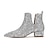 cheap Ankle Boots-Women&#039;s Boots Bling Bling Shoes Metallic Boots Glitter Crystal Sequined Jeweled Party Solid Color Booties Ankle Boots Wedding Boots Winter Chunky Heel Pointed Toe Luxurious Casual Minimalism Glitter