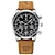 tanie Zegarki kwarcowe-poedagar luksusowy męski zegarek wysokiej jakości wodoodporny chronograf świecący męski zegarek na rękę skórzane męskie zegarki kwarcowe zegarek na co dzień