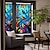 cheap Wall Stickers-1PC Colorful Retro Window Glass Electrostatic Stickers Removable Window Privacy Stained Decorative Film for Home Office