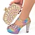 cheap Wedding Shoes-Shoes And Bags Matching Sets Wedding Shoes for Bride Bridesmaid Women Peep Toe Silver Gold Blue Black Rainbow PU Pumps With Rhinestone Crystal Stiletto Wedding Party Valentine&#039;s Day