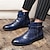 cheap Dress Boots-Men&#039;s Boots Retro Formal Shoes Dress Shoes Walking Business Casual Daily Leather Comfortable Booties / Ankle Boots Zipper Slip-on Buckle Black Blue Spring Fall