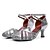 cheap Ballroom Shoes &amp; Modern Dance Shoes-Women&#039;s Modern Shoes Party Evening Prom Practice Comfort Shoes Heel Solid Color High Heel Round Toe Buckle Adults&#039; Silver Dark Red Black